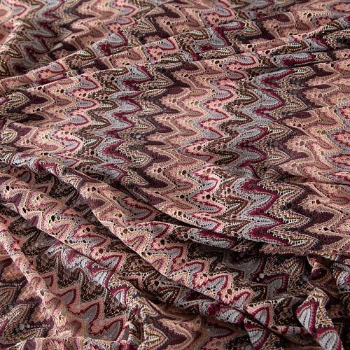 Трикотаж ажурный Missoni 056-20126 бордо мультиколор