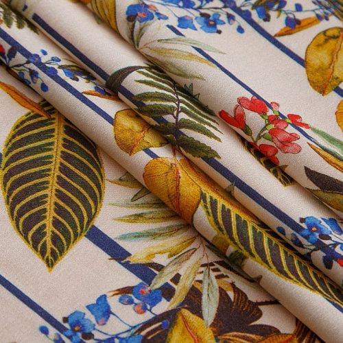 Шелк-штапель 069-16622 экрю принтованный