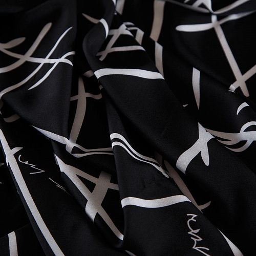 Вискоза "Лоренцо" стрейч 036-18315 черный принтованный