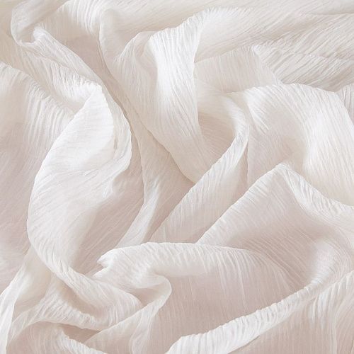 Шифон-жатка 068-16143 молочный однотонный