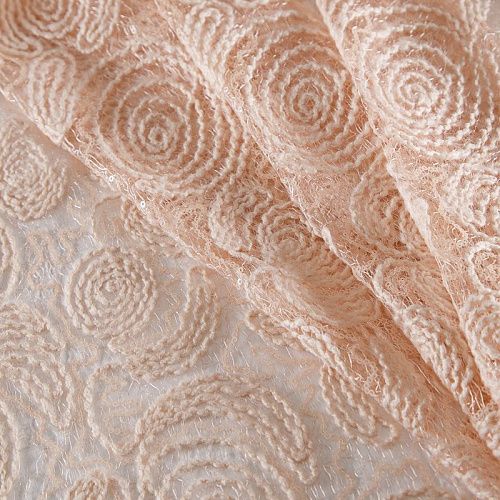 Вышивка на сетке 050-19074 пудрово-персиковый