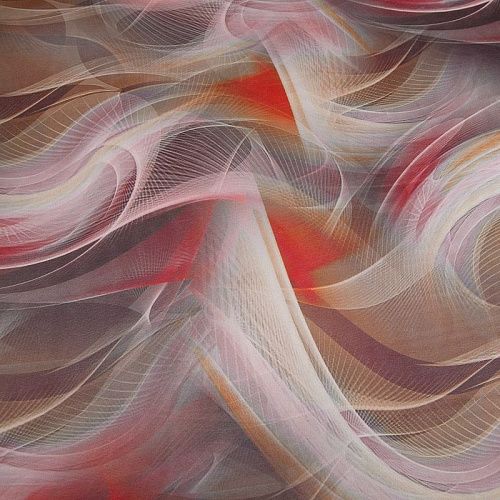 Шифон 068-17463 бежевый принтованный