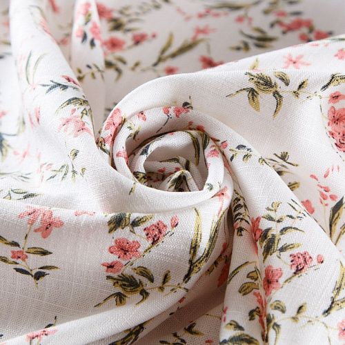 Лен-вискоза 035-12779 белый принтованный