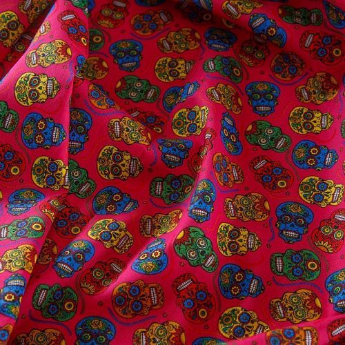 Поплин 063-16606 фуксия принтованный