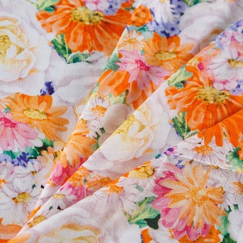 Вискоза 009-12373 белый принтованный