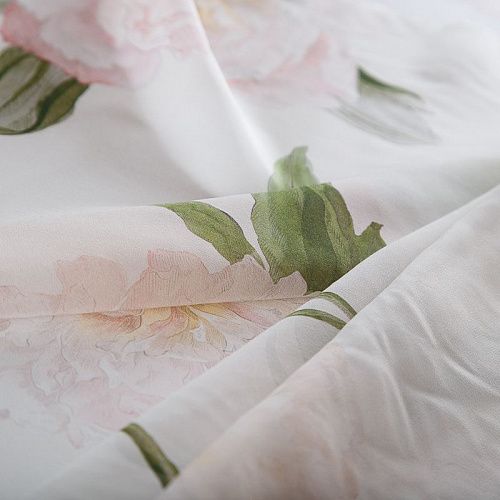 Шифон шелковый 068-19106 белый принтованный