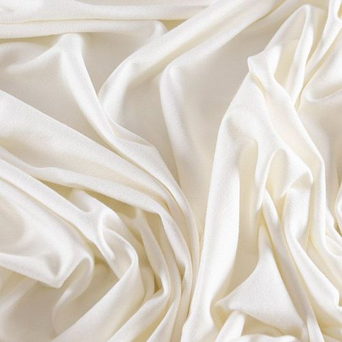 Трикотаж 056-12165 молочный однотонный