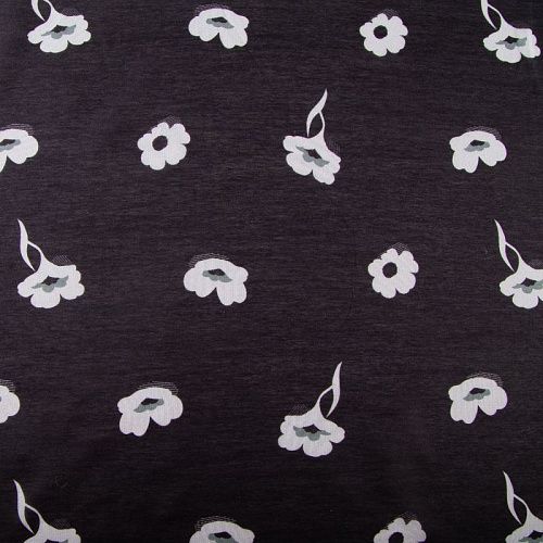 Шелк-батист 064-20100 черный принтованный