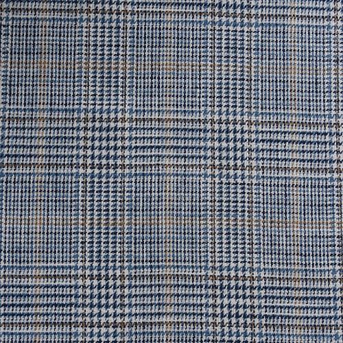 Лен натуральный 035-11973 голубой принтованный