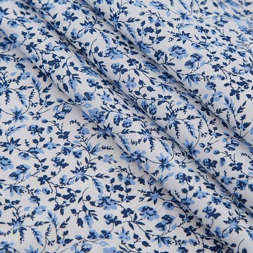 Поплин стрейч 063-17779 белый принтованный