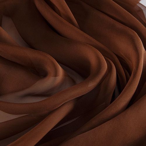 Шифон шелковый 068-16851 корица однотонный