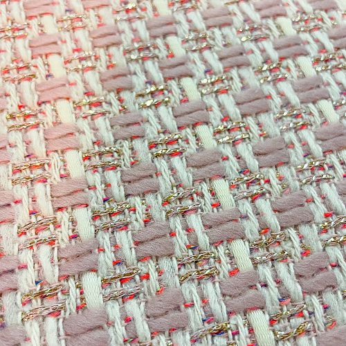 Твид шанель 052-11653 розово-молочный