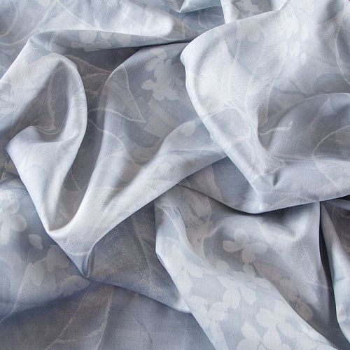 Сатин ш. 220 см 007-13362 серо-голубой принтованный