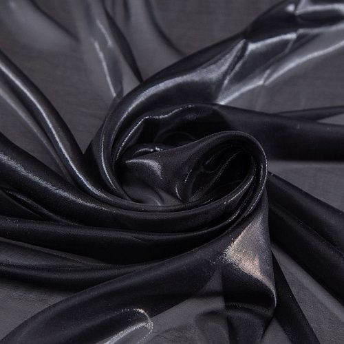 Шифон шелковый с люрексом 068-20321 черный