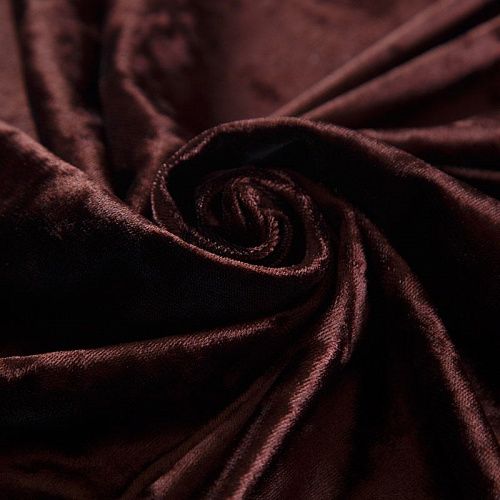 Бархат стрейч 002-04435 шоколадный однотонный