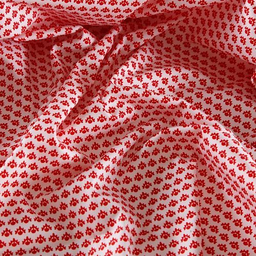 Коттон стрейч 063-12210 белый принтованный