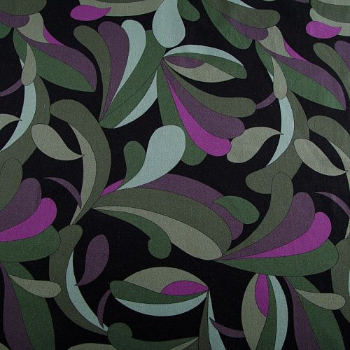 Коттон стрейч 063-16226 оливково-зеленый принтованный