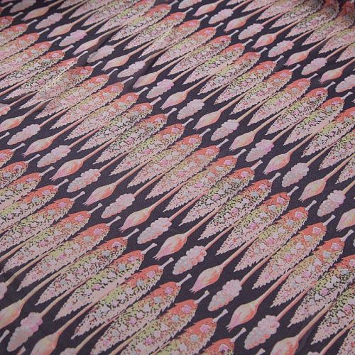 Шифон шелковый 027-20195 черный мультиколор