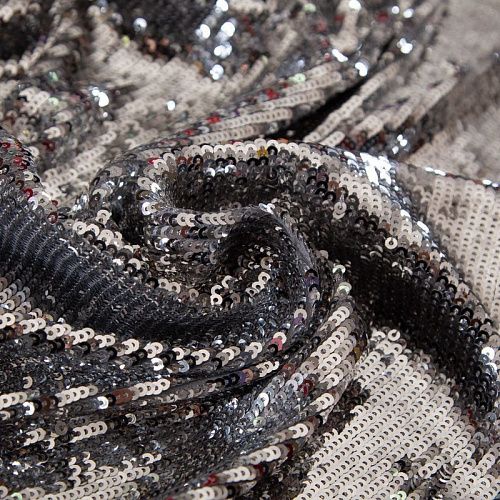 Пайетки на шифоне 055-16845 серебро