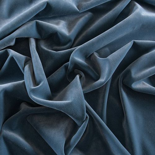 Бархат 002-11884 серо-синий однотонный