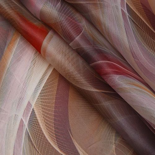 Шифон 068-17463 бежевый принтованный