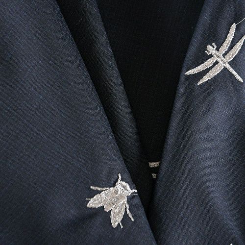 Ткань костюмная с вышивкой 025-12280 черный