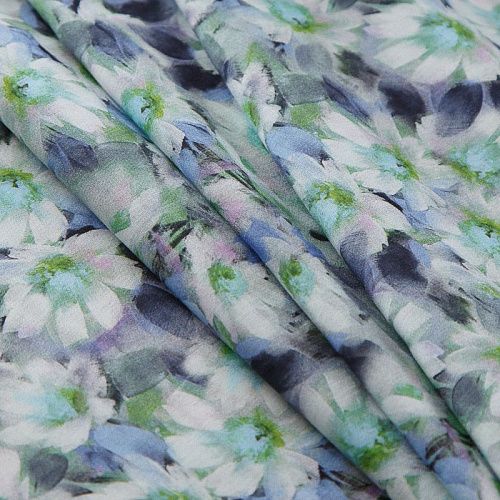 Штапель 069-177755 голубой принтованный