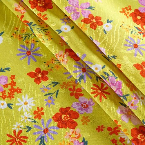 Вискоза 009-12435 лимонный принтованный