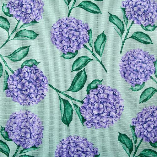 Полотно вафельное 007-13884 мятно-салатовый принтованный