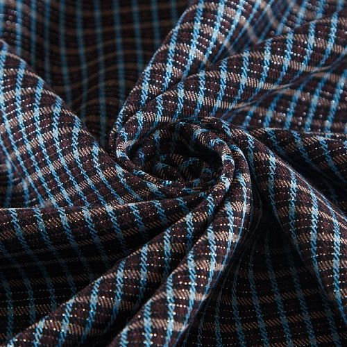 Ткань костюмная с люрексом 025-12134 коричневый принтованный