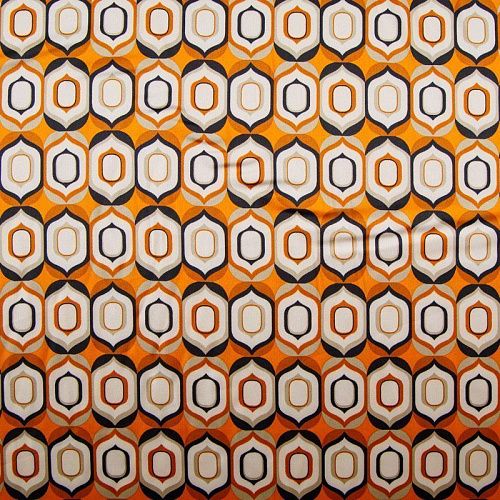 Шелк синтетический 065-13789 апельсиновый принтованный