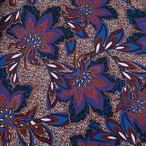 Креп 026-12183 васильковый принтованный