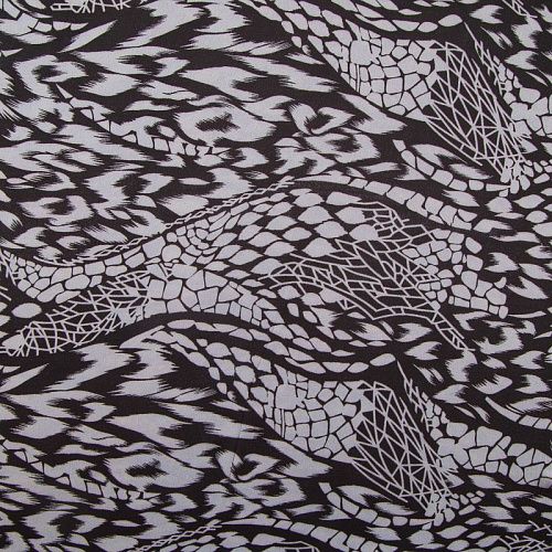 Шифон 068-17685 черный принтованный