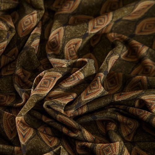 Трикотаж холодный 056-12403 хаки принтованный