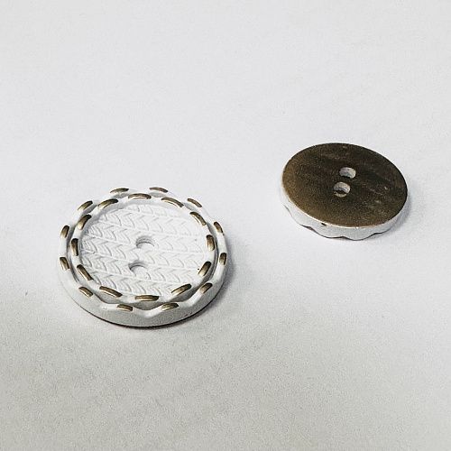 Пуговица с проколами 18мм металл 2003093563450 белый