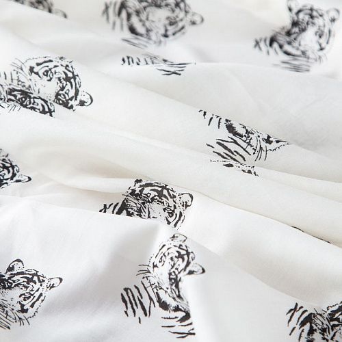 Батист 003-20029 теплый белый принтованный