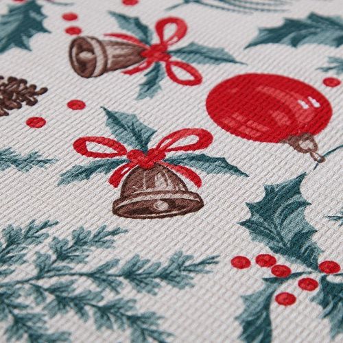 Полотно вафельное 007-15305 молочный принтованный