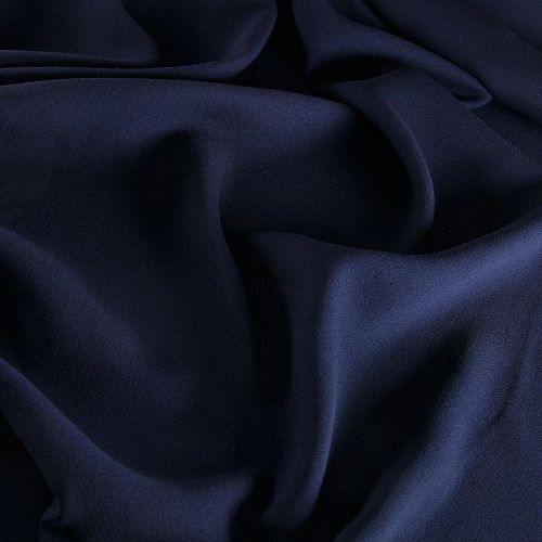 Креп двойной 026-16607 темно-синий однотонный