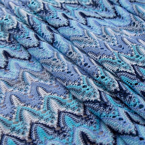 Трикотаж ажурный Missoni 056-20086 голубой мультиколор
