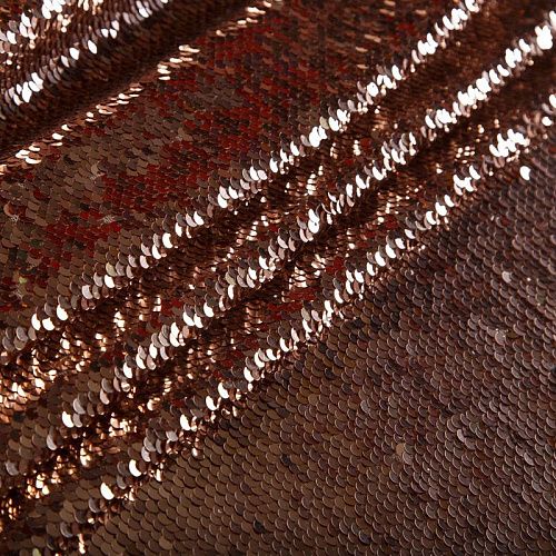 Пайетки на сетке 055-16860 золотисто-медный