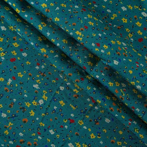 Штапель 069-13567 бирюзово-зеленый принтованный