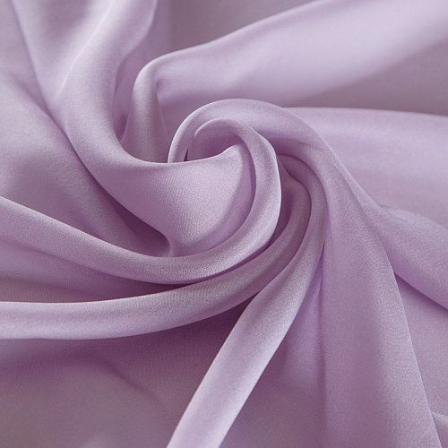 Шифон шелковый 068-16804 разбеленный сиреневый однотонный