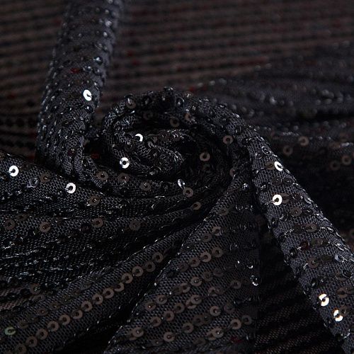 Пайетки на сетке 055-17901 черный