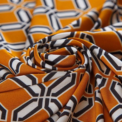 Трикотаж 056-16848 тыквенный принтованный