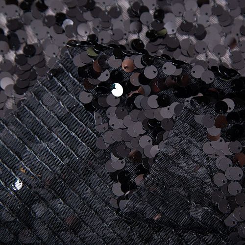 Пайетки на сетке 050-19866 черный