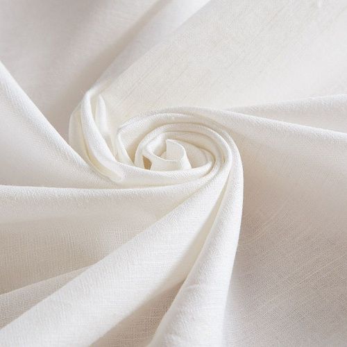 Лен натуральный 035-16635 молочный однотонный