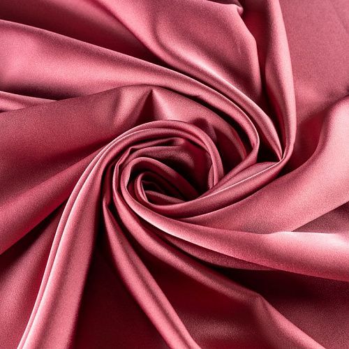 Шелк синтетический стрейч К1-991 брусничный однотонный