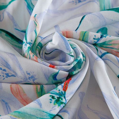 Штапель 069-17523 белый принтованный