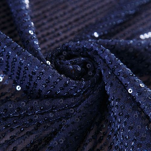 Пайетки на сетке 055-17899 сапфировый 