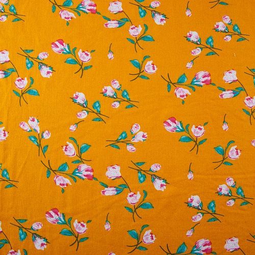 Штапель 069-13559 тыквенный принтованный